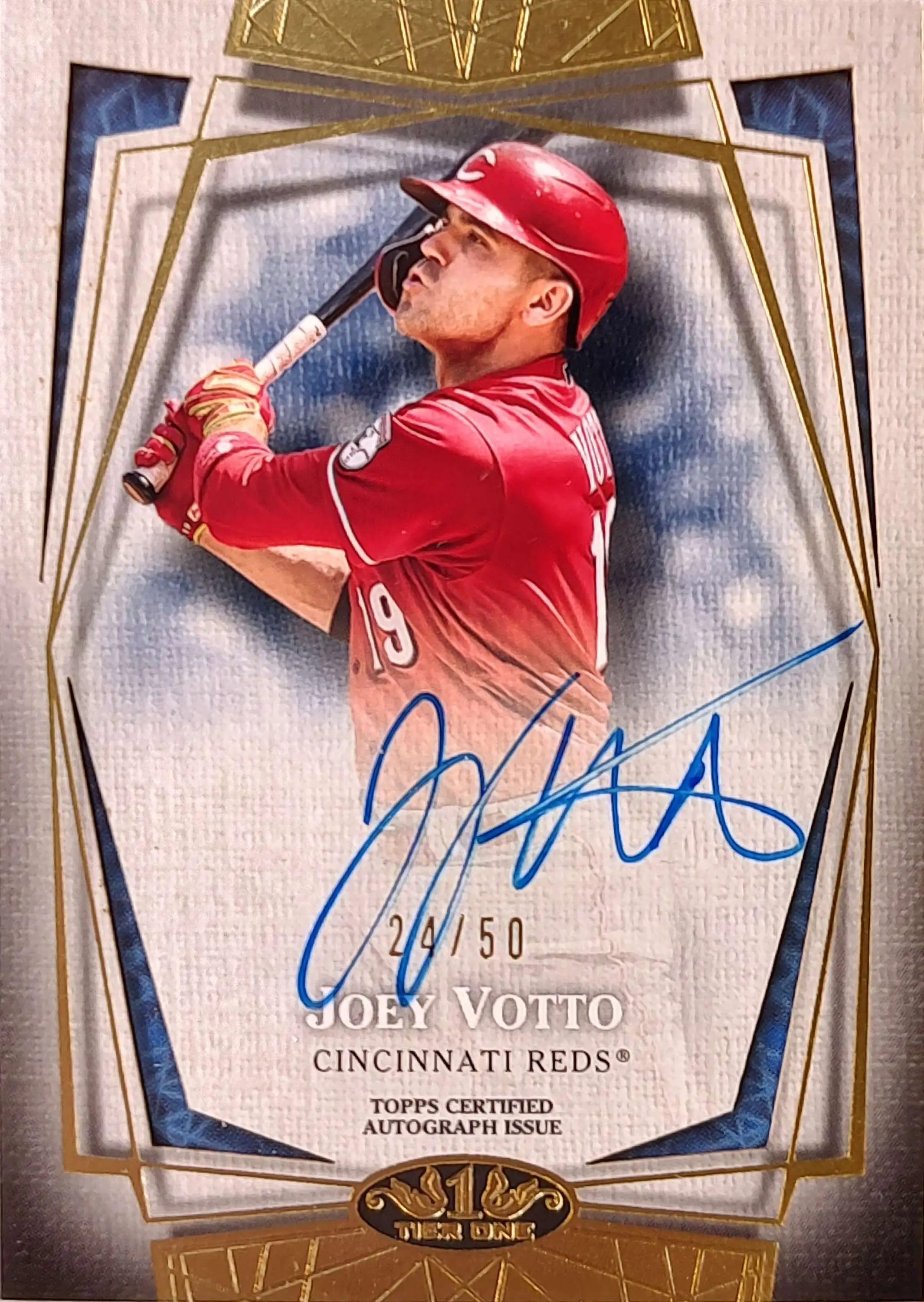 MLB Topps Tier One Single Card Joey Votto NLAJV Signed, 2450 ToyWiz