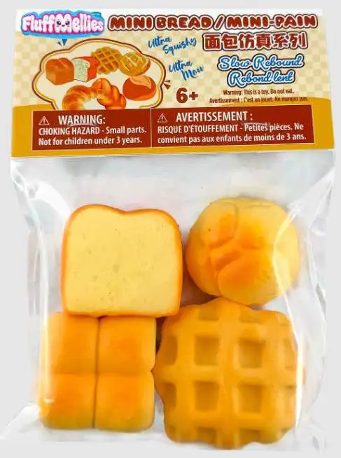 Fluffmellies (Mooshies) Mini Bread Squeezy Toy 4-Pack