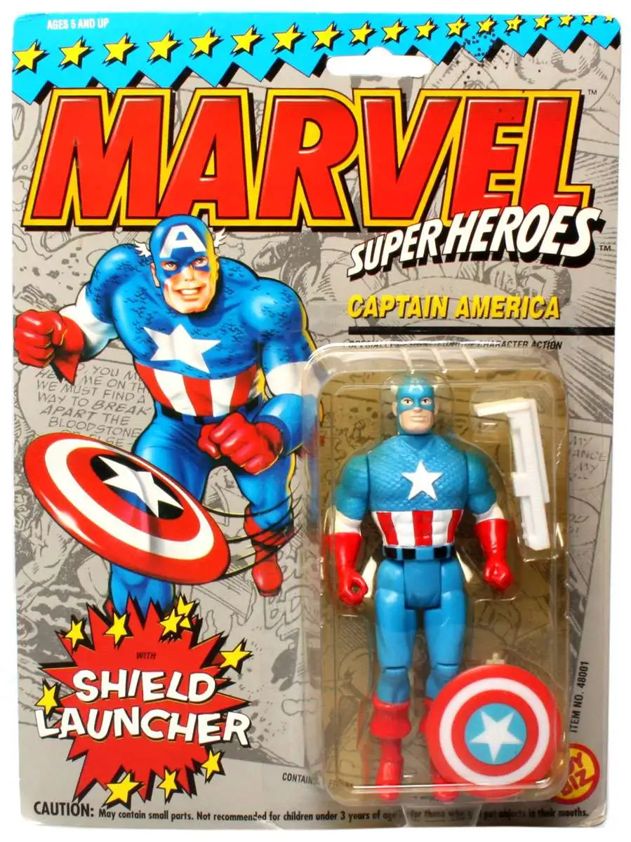 Marvel Super Heroes Captain America Action Figure [with Shield Launcher, 1993]