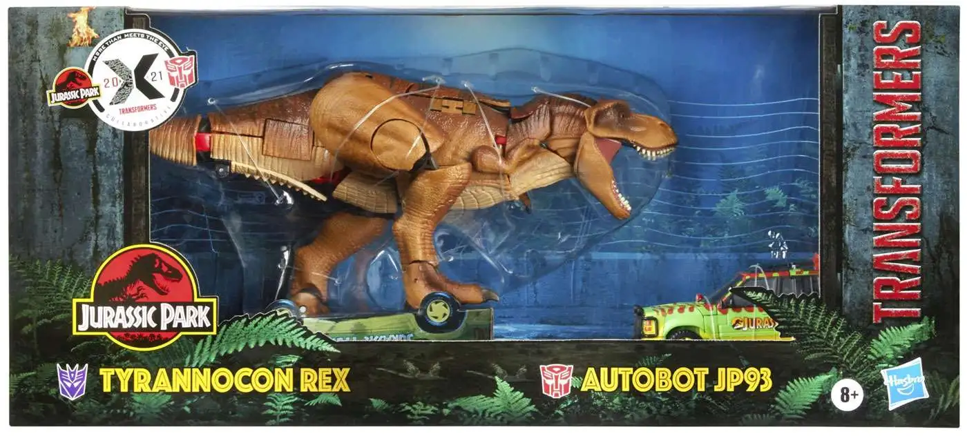 Transformers x Jurassic Park Generations Tyrannocon Rex & Autobot JP93 Action Figure Set [Damaged Package]