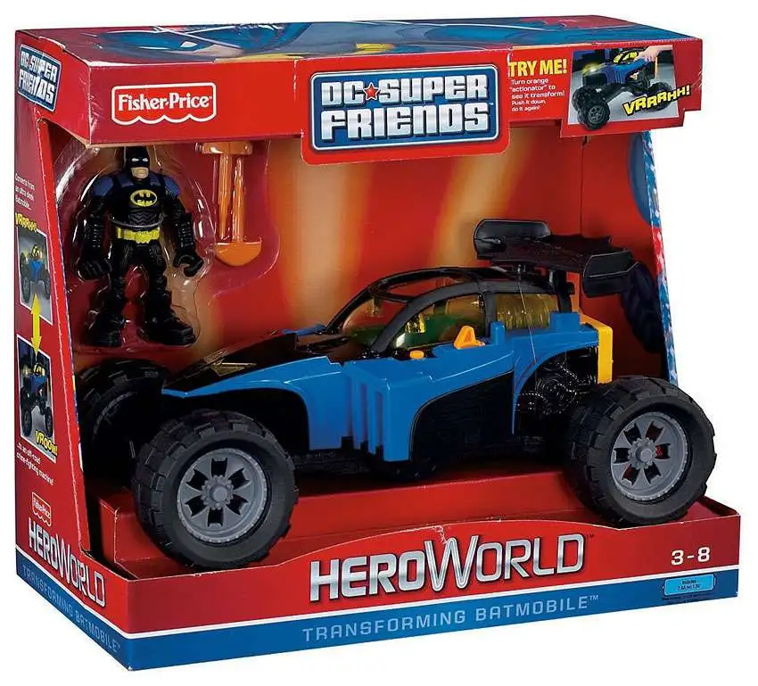 Fisher Price Batman DC Super Friends Hero World Transforming Batmobile  Exclusive Action Figure Set Damaged Package - ToyWiz