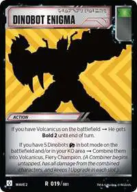 Transformers Trading Card Game Rise of the Combiners Rare Dinobot Enigma #019