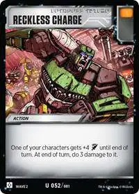 Transformers Trading Card Game Rise of the Combiners Uncommon Reckless Charge #052