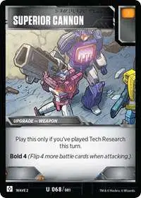 Transformers Trading Card Game Rise of the Combiners Uncommon Superior Cannon #068