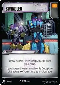 Transformers Trading Card Game Rise of the Combiners Common Swindled #072