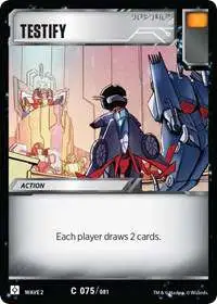 Transformers Trading Card Game Rise of the Combiners Common Testify #075