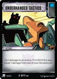 Transformers Trading Card Game Rise of the Combiners Common Underhanded Tactics #077