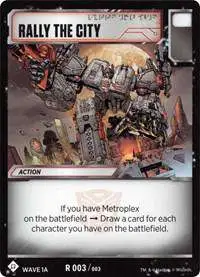 Transformers Trading Card Game Wave 1A Metroplex Rare Rally the City #003