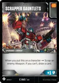 Transformers Trading Card Game Wave 1 Common Scrapper Gauntlets #065