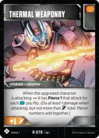 Transformers Trading Card Game Wave 1 Rare Thermal Weaponry #078