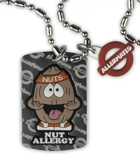 AllerMates Tree Nut Allergy Awareness Necklace Tag
