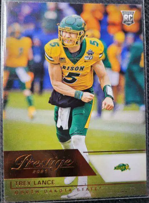 TREY LANCE SIGNED AUTOGRAPHED NORTH DAKOTA STATE BISON #5 GREEN