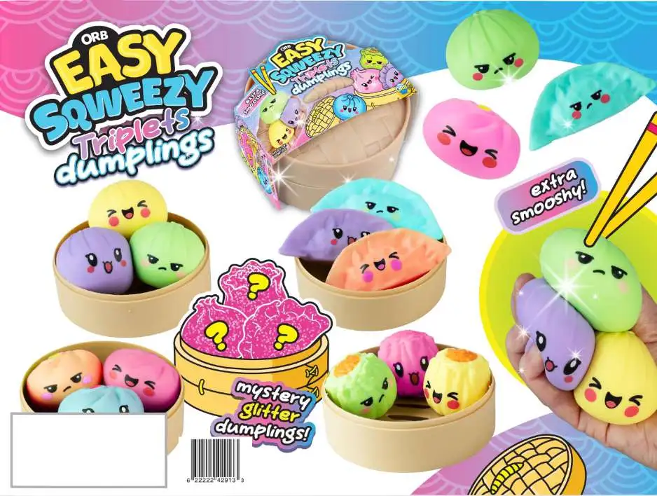 Easy Sqweezy Triplets Dumplings Squeeze Toy Mystery Pack 3 RANDOM