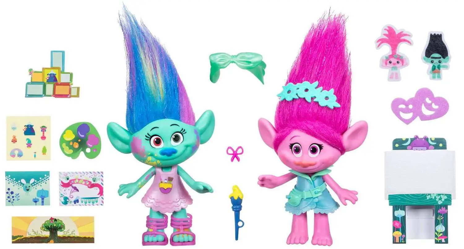 Trolls Sparklin Scrapbook Exclusive Figure Doll 2-Pack Hasbro Toys - ToyWiz