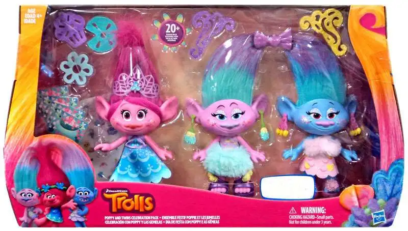 Trolls Poppy & Twins Celebration Exclusive Figure 3-Pack [Damaged Package]