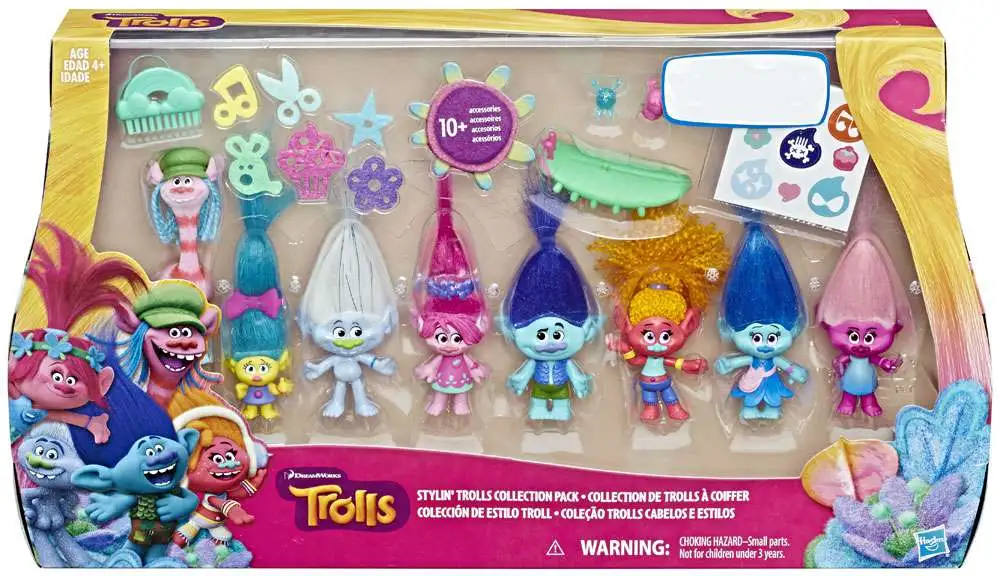 Trolls Stylin Trolls Collection Exclusive Mini Figure 8-Pack Hasbro Toys -  ToyWiz