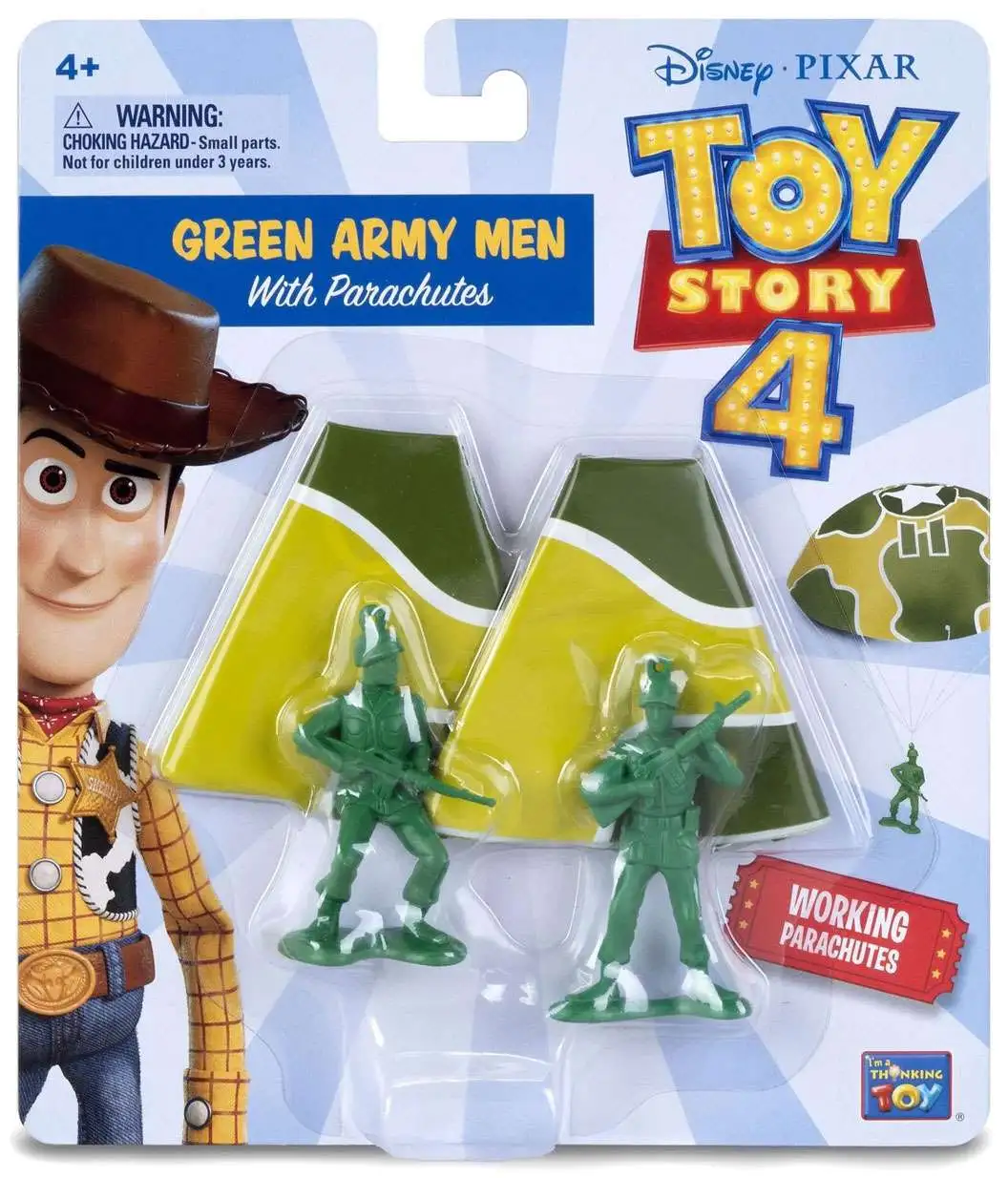 NEW DISNEY PIXAR Toy Story 4 Movie Green Army Men With Working Parachutes New 2 