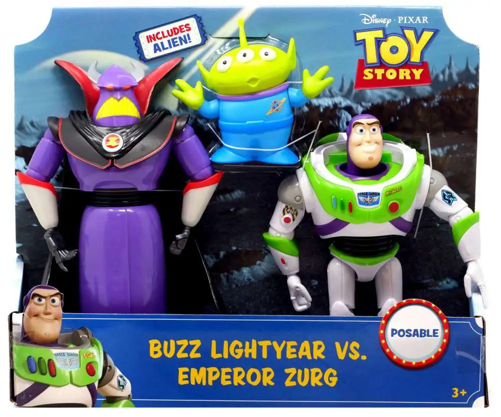 Toy Story 4 Buzz Lightyear vs. Emperor Zurg with Alien Posable Action Figure  3-Pack Mattel - ToyWiz