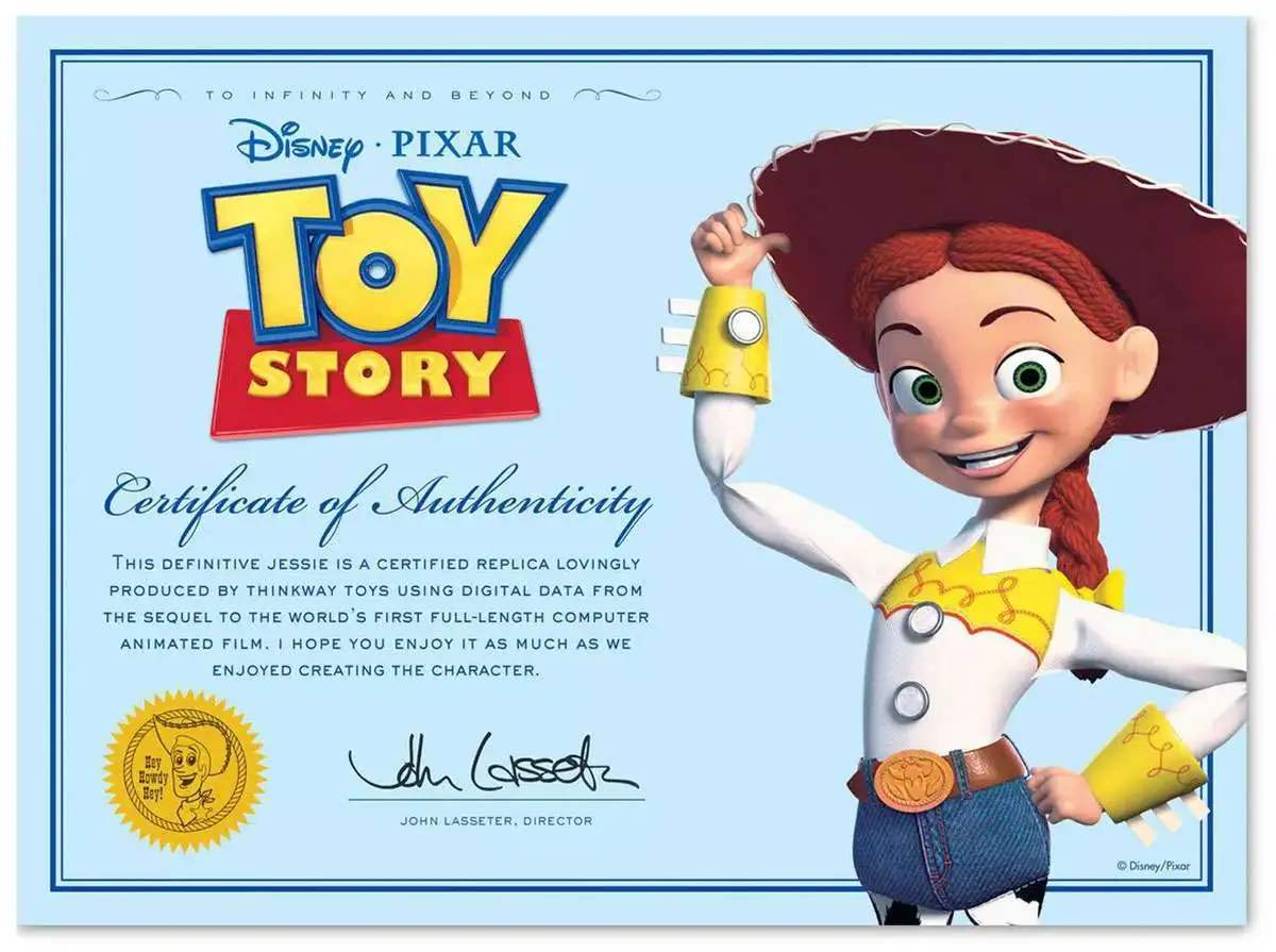 Toy Story Signature Collection Blank Certificate by