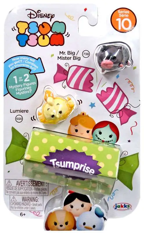 Disney Tsum Tsum Series 10 Mr. Big & Lumiere 1-Inch Minifigure 3-Pack #738 & 1020
