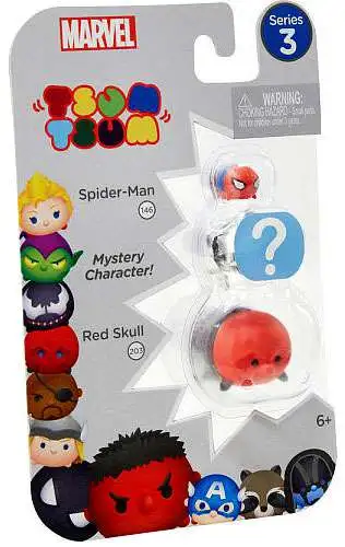 Marvel Tsum Tsum Series 3 Spider-Man & Red Skull 1-Inch Minifigure 3-Pack #146 & 203