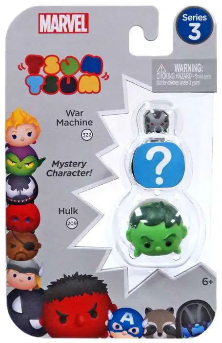 Marvel Tsum Tsum Series 3 War Machine & Hulk 1-Inch Minifigure 3-Pack #322 & 209