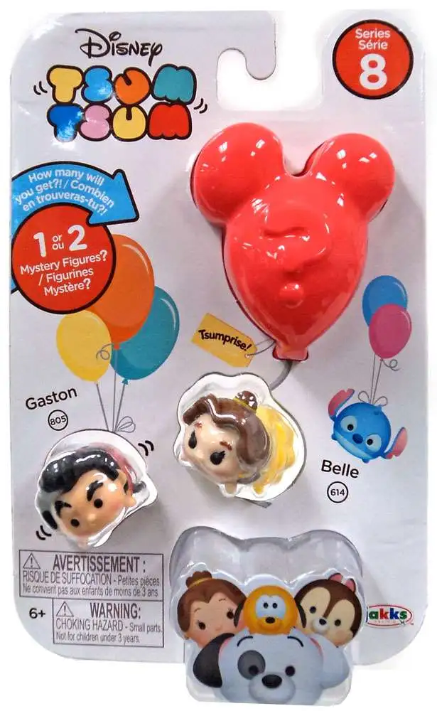 Disney Tsum Tsum Series 8 Gaston & Belle 1-Inch Minifigure 3-Pack #805 & 614