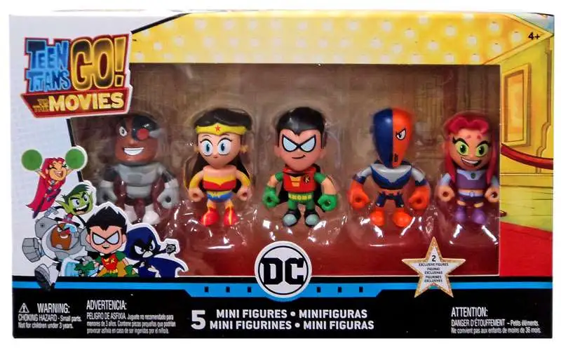 Teen Titans Go Movie Cyborg, Wonder Woman, Robin, Slade Starfire Mini ...