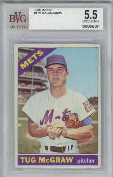 MLB 1966 Topps Baseball Base Tug McGraw #124 [BVG 5.5]