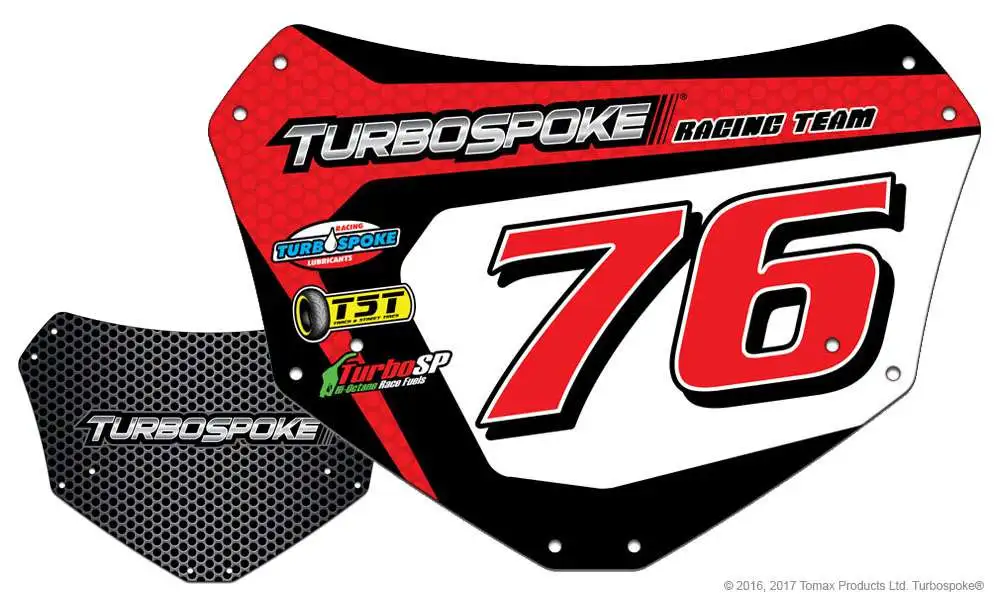 Turbospoke Red #76 Racing Number