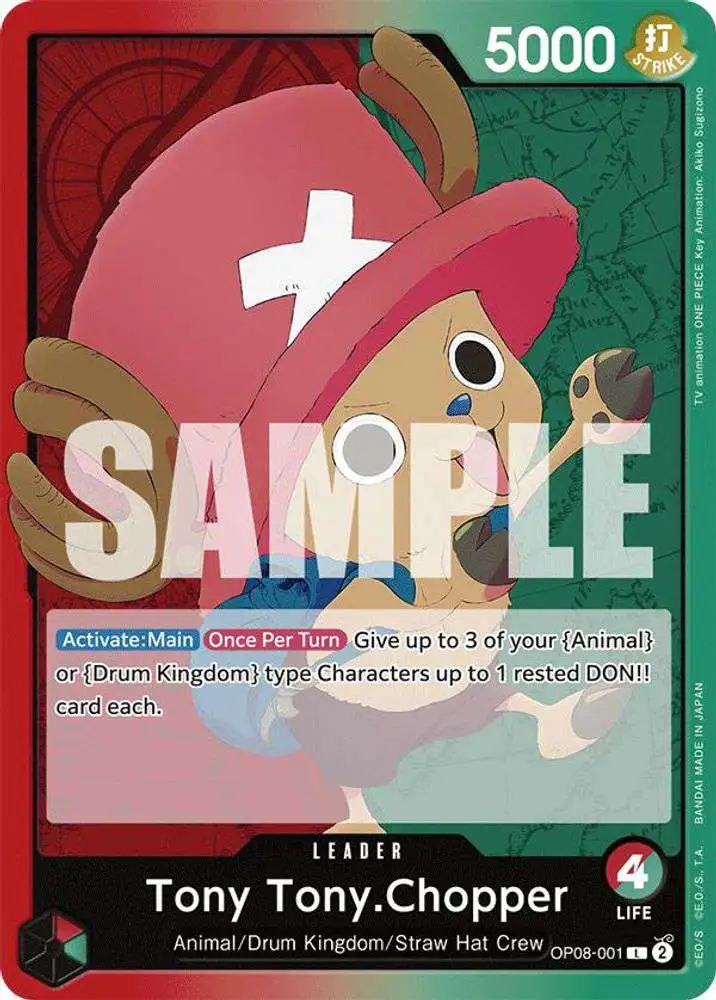 One Piece Trading Card Game Two Legends Leader Tony Tony.Chopper OP08-001