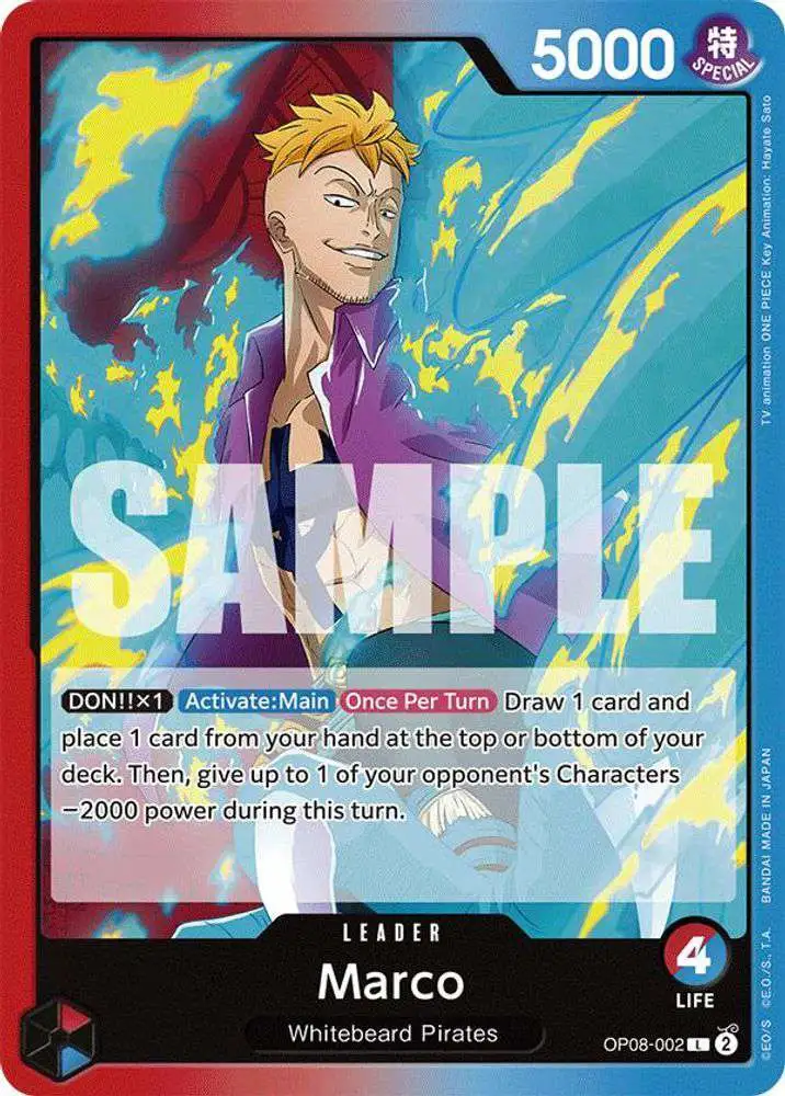 One Piece Trading Card Game Two Legends Leader Marco OP08-002