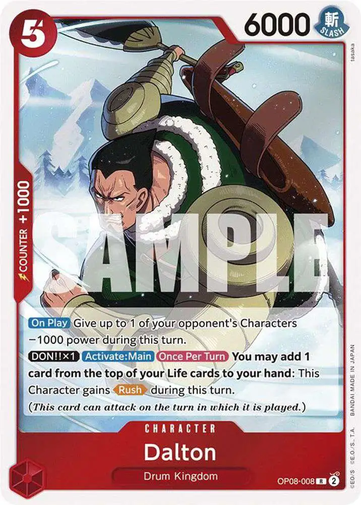 One Piece Trading Card Game Two Legends Rare Dalton OP08-008