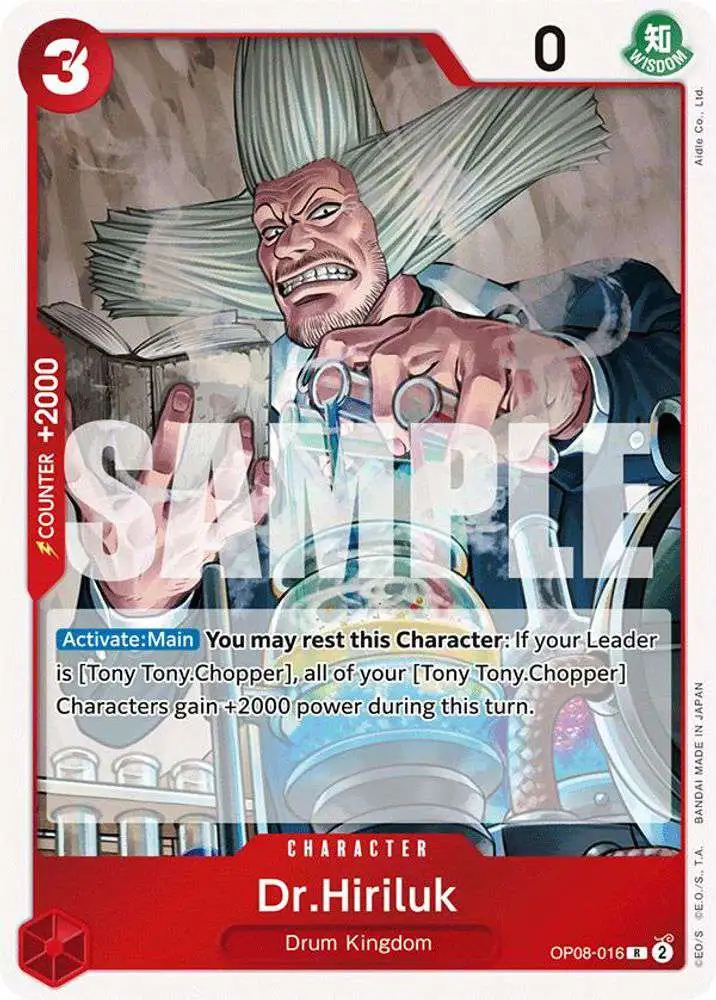 One Piece Trading Card Game Two Legends Rare Dr.Hiriluk OP08-016