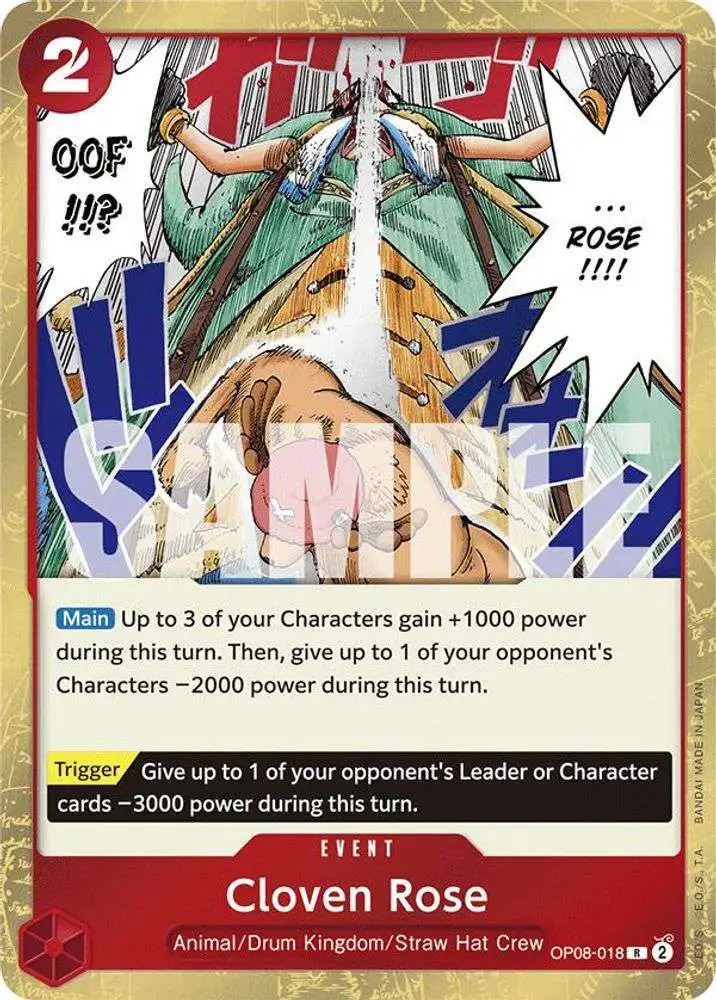 One Piece Trading Card Game Two Legends Rare Cloven Rose OP08-018