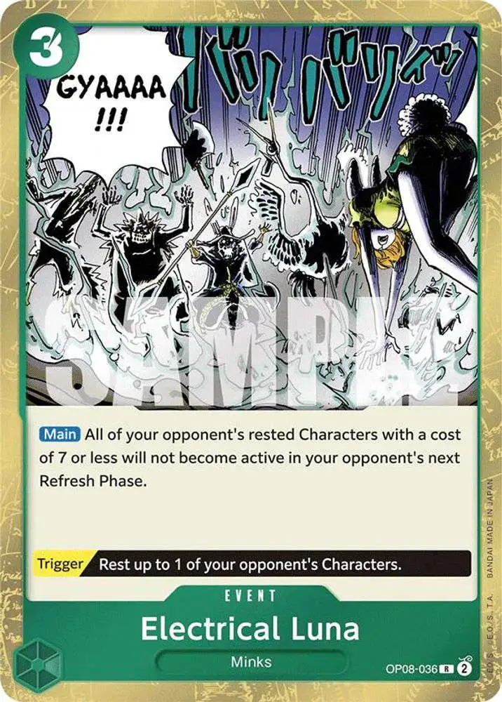 One Piece Trading Card Game Two Legends Rare Electrical Luna OP08-036
