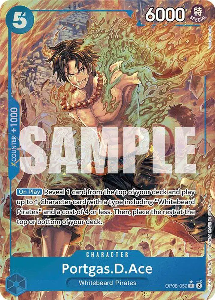 One Piece Trading Card Game Two Legends Rare Portgas.D.Ace OP08-052 [Parallel]