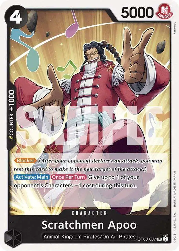 One Piece Trading Card Game Two Legends Uncommon Scratchmen Apoo OP08-087