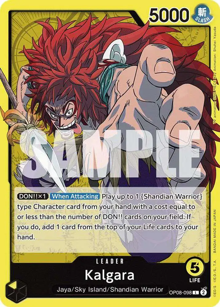 One Piece Trading Card Game Two Legends Leader Kalgara OP08-098