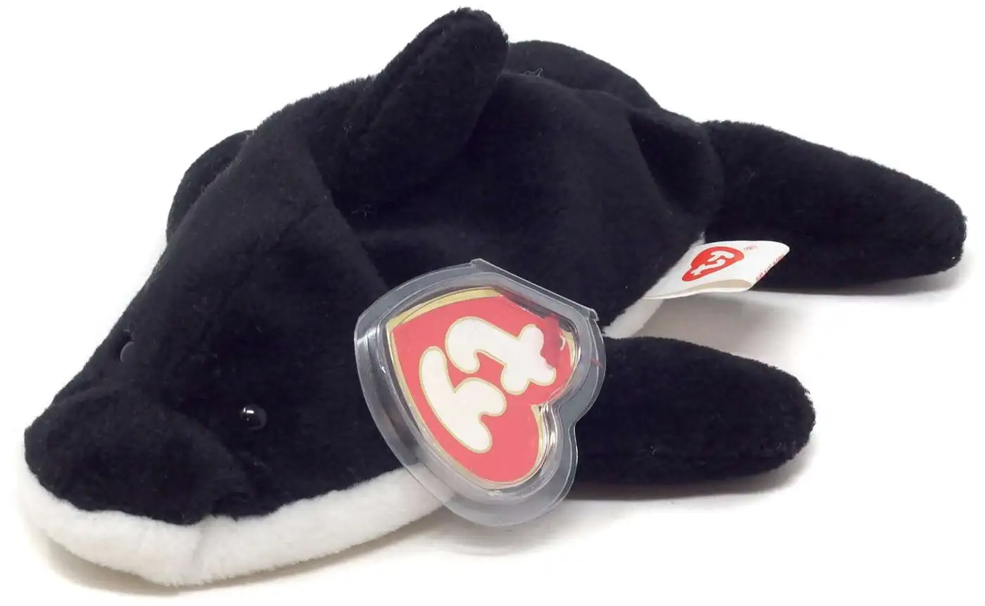 Beanie Babies Splash the Orca Beanie Baby Plush [3rd Gen Hang Tag, 2nd Gen Tush Tag]