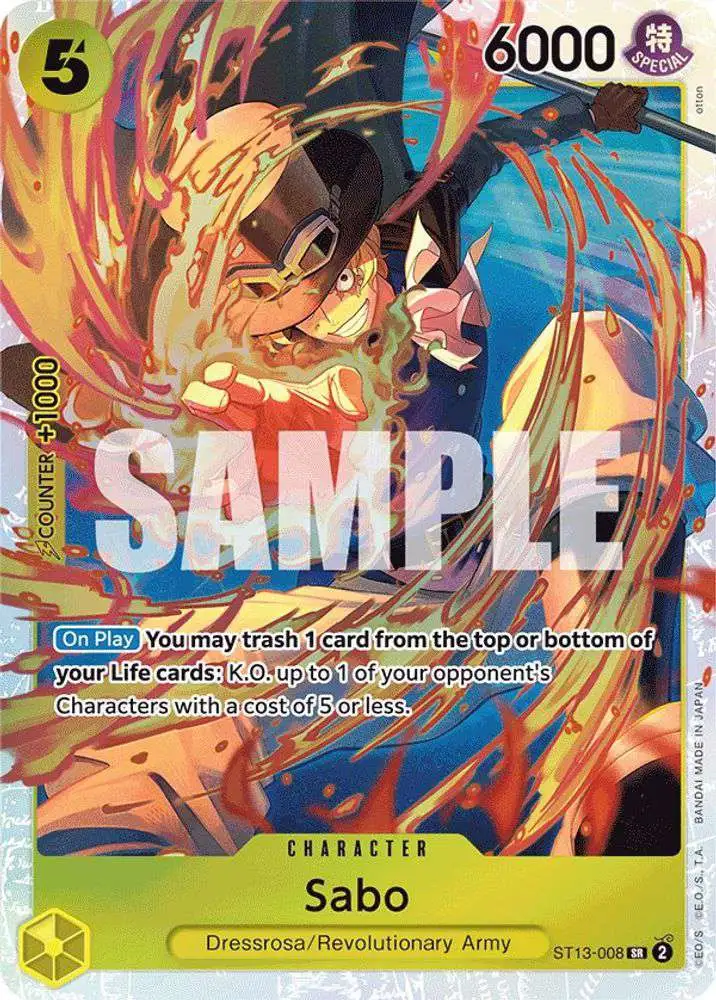 One Piece Trading Card Game Ultra Deck: The Three Brothers Super Rare Sabo  ST13-008
