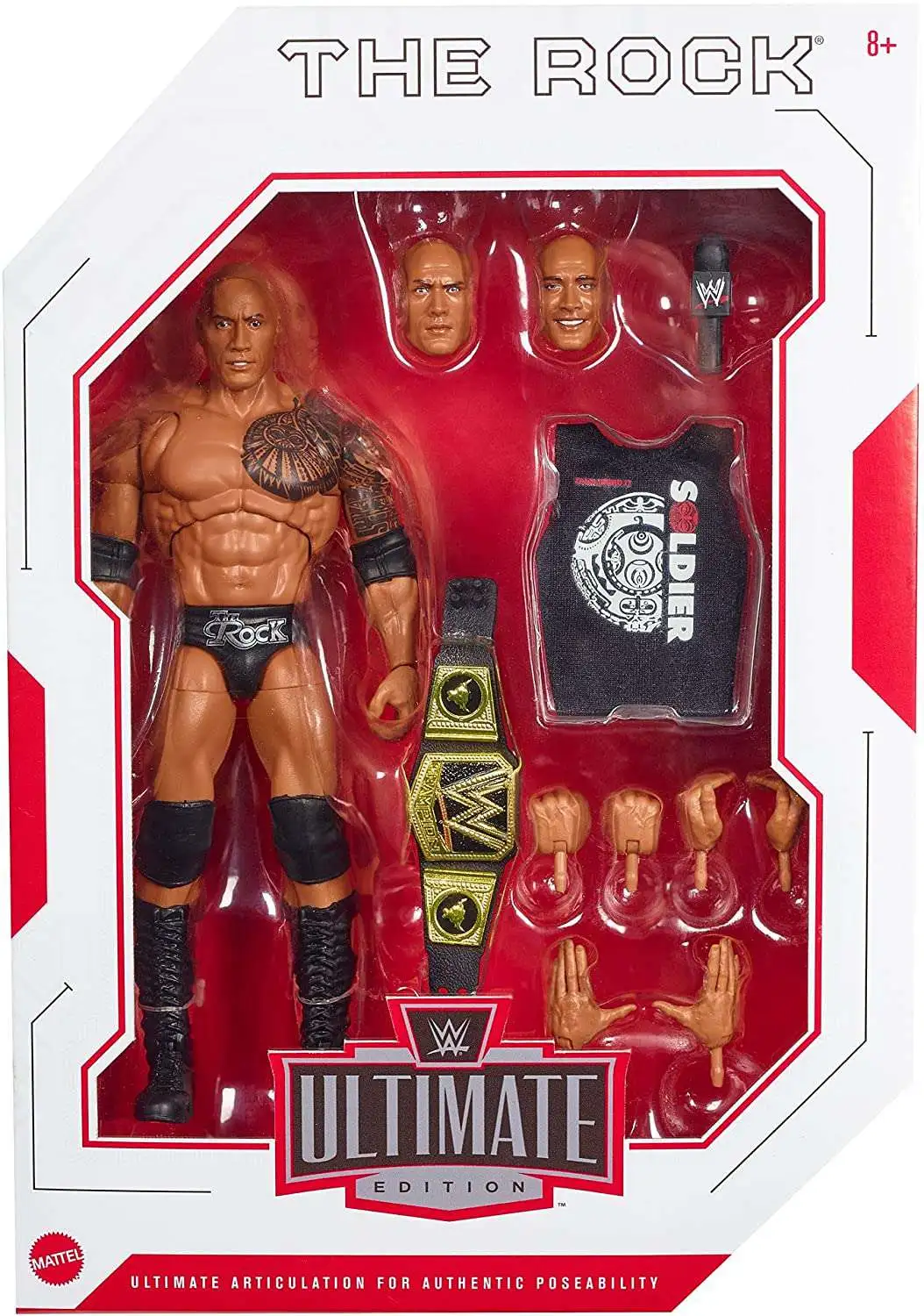 『WWF』THE ROCK フィギュア 1999 Just Toys WWF WWE The Rock Bend-Ems Wrestling Figure