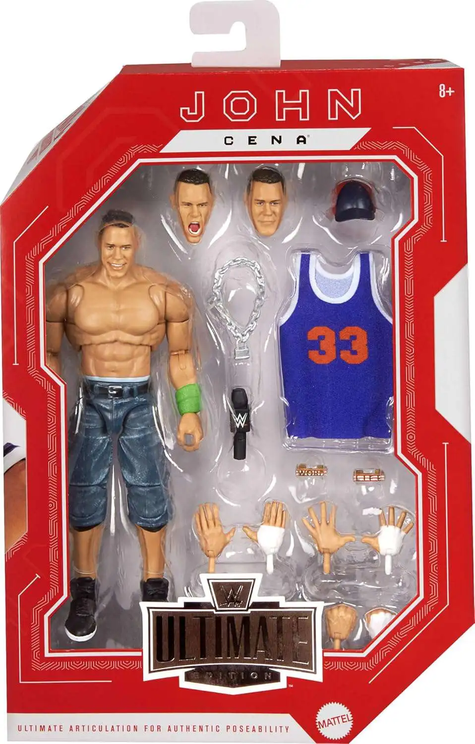 WWE Wrestling Ultimate Edition John Cena Exclusive Action Figure [10+ Pieces Include Swappable Heads]