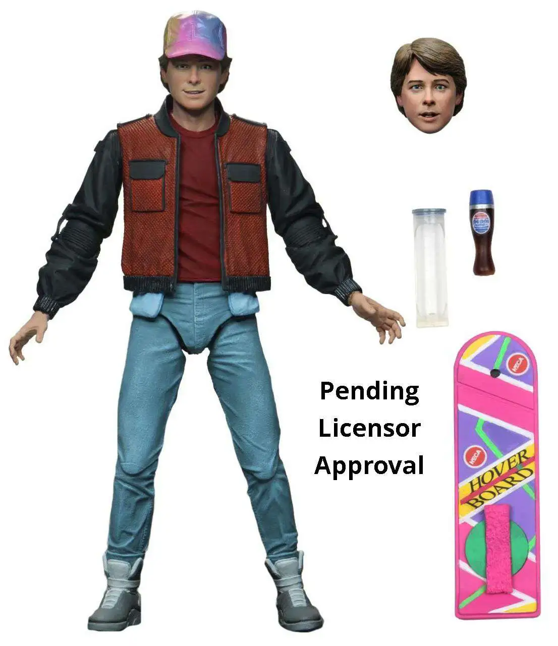 NECA Back to the Future 2 Marty McFly Action Figure [Ultimate Version, Self Lacing Sneakers, Hat & Hoverboard!]