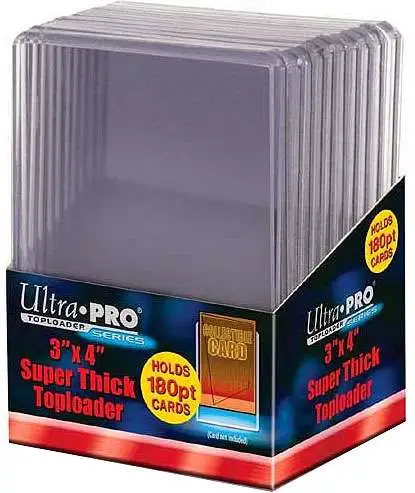 10 3" x 4" Extra Thick Toploaders Ten 190pt Super Thick Cards Holds 180pt 