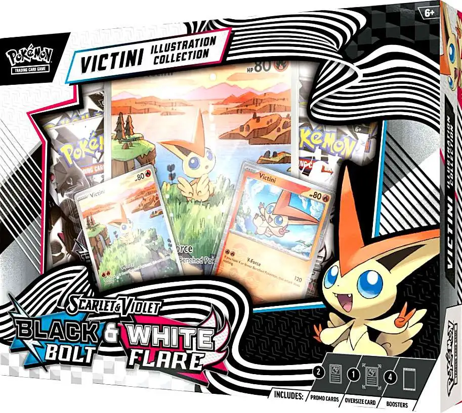 Pokemon Scarlet & Violet Black Bolt & White Flare Victini Illustration Collection [4 Packs]