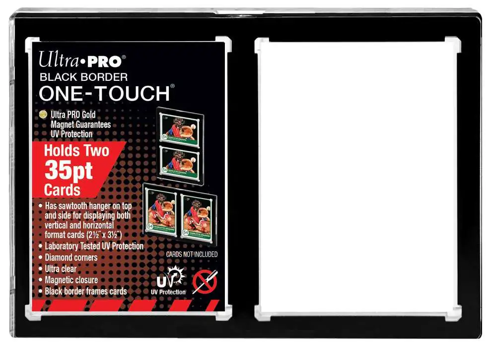 Lot of 2 Ultra Pro One-Touch Black Border Regular Card 35 Point Card Holder 