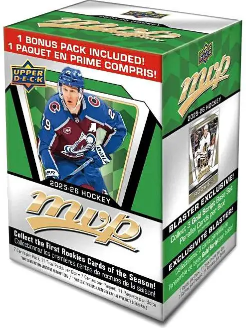 NHL Upper Deck 2025-26 MVP Hockey Trading Card BLASTER Box [10 Packs + 1 Bonus]