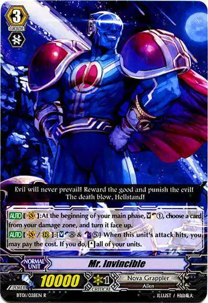 Cardfight Vanguard Descent of the King of Knights Rare Mr. Invincible BT01-028 Cardfight Vanguard Descent of the King of Knights Rare Mr. Invincible BT01-028