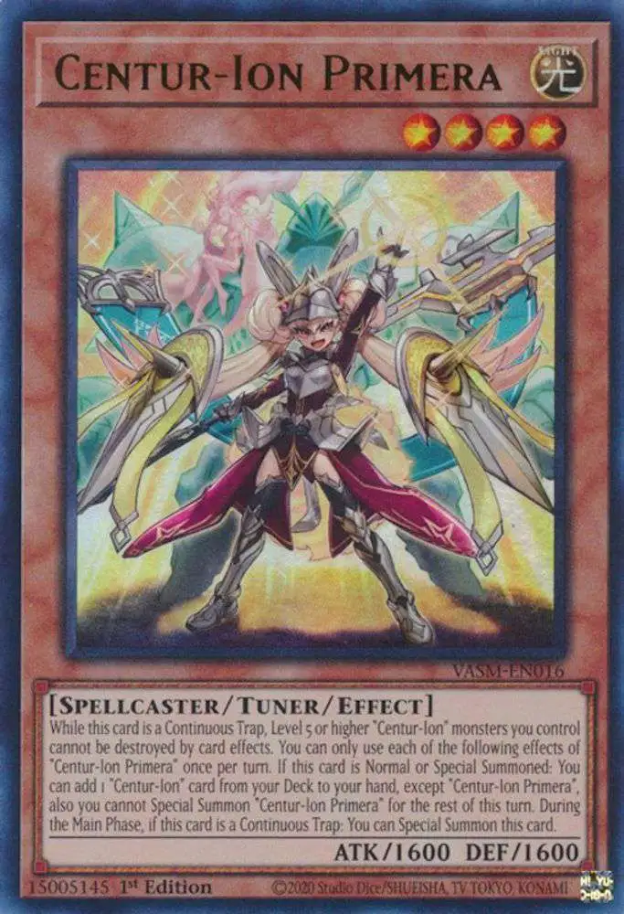 YuGiOh Trading Card Game Valiant Smashers Ultra Rare Centur-Ion Primera VASM-EN016